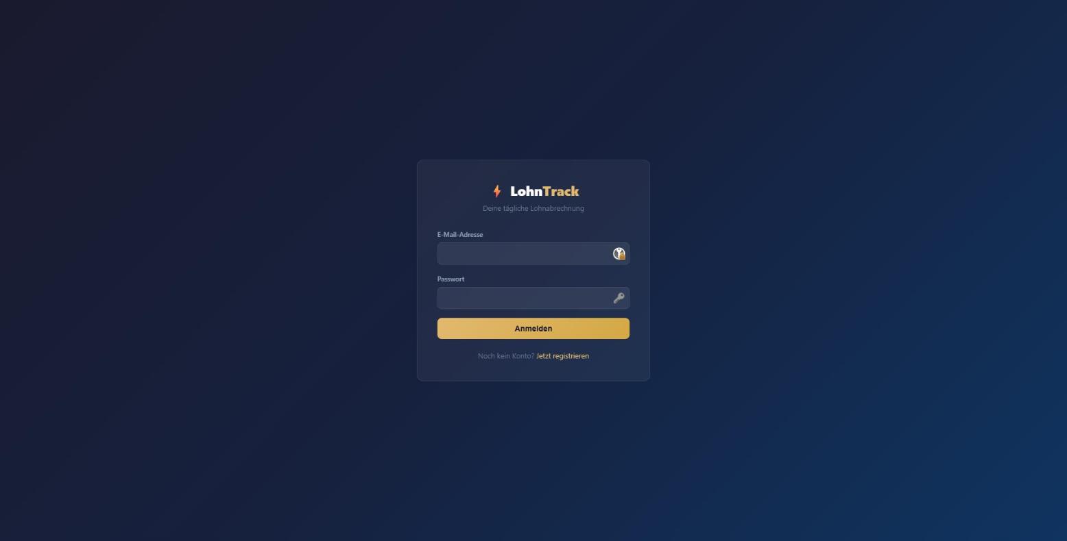 Screenshot von LohnTrack